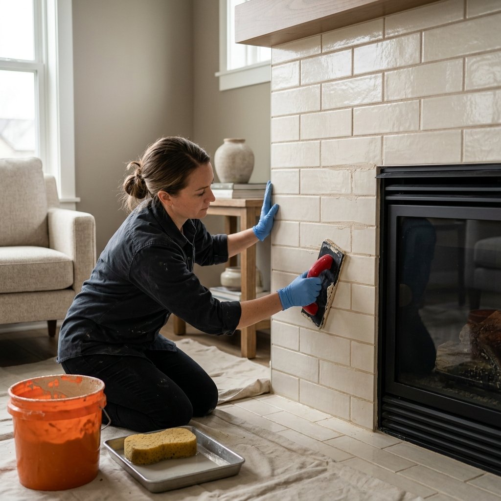 How to Tile a Brick Fireplace